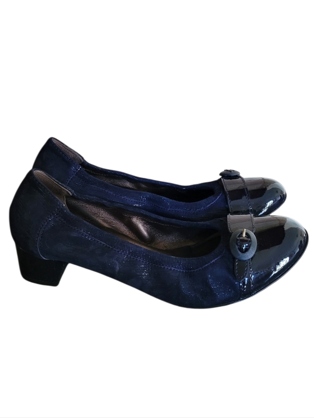 AGL Blue Suede Cap Toe Pumps Size 38 US 8 - Picture 2 of 6